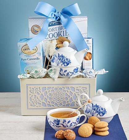 Teatime For One with Teapot Gift Basket